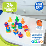 24 Pc Jumbo Nuts and Bolts - STEM Motor Skills & Therapy Activity Set for Kids & Seniors