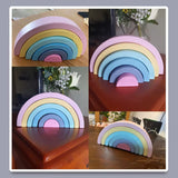 Kids Wooden Toy Montessori Rainbow Building Blocks DIY Creative Stacking Balance Game Educational Toys for Children Kids Gifts