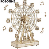 Rolife 232Pcs Rotatable DIY 3D Ferris Wheel Wooden Model Building Block Kits Assembly Toy Gift for Children Adult TGN01
