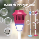 Bubble Machine Vertical Bubble Maker Automatic Bubble Machine with Light for Birthday Outdoor Wedding Christmas Party