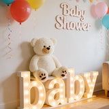 Teddy Bear Stuffed Animals, 20 Inch Cute Bear Plush Toy with Footprints, Plushies Gift for Kids Baby Toddlers on Baby Shower, Birthday, Christmas, Easter Decorations, Beige