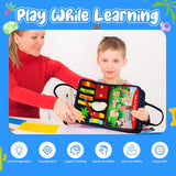 Busy Board - Montessori Toys for 3+ Year Old - Sensory Toys for Toddlers 3-5 - Gifts for Boys Learning Fine Motor Skills - Educational Activities Travel Toys for Car Airplane