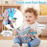 Baby Cloth Books Soft Baby Book 0-6 Months Crinkle Books with Glacier Tails Touch and Feel Sensory Toys for Infant Tummy Time for 3 Months+