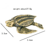 Solid Brass Sea Turtle Figurine Miniature Tea Pet Craft Desktop Small Ornament Animal Home Decoration Accessories Children Gifts