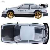 EBORUI RC Car 1:10 4WD AE86 RC Sport Racing Drift Car 70Km/H High Speed Remote Control Car + Extra Drift Tires Drift Car RTR