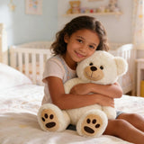 Teddy Bear Stuffed Animals, 20 Inch Cute Bear Plush Toy with Footprints, Plushies Gift for Kids Baby Toddlers on Baby Shower, Birthday, Christmas, Easter Decorations, Beige