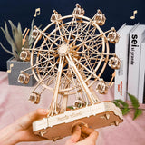 Rolife 232Pcs Rotatable DIY 3D Ferris Wheel Wooden Model Building Block Kits Assembly Toy Gift for Children Adult TGN01