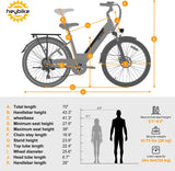 Cityscape 2.0 Electric Bike for Adults with 1200W Motor, 468Wh Removable Battery, 50Mile 24MPH 26" Electric Commuter Bike,7-Speed,Ul Certified