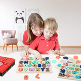 Wooden Puzzles for Toddlers,  Wooden Alphabet Number Shape Puzzle Toddler Education Learning Toys for Kids Ages 3 4 5 Years Old (Set of 3)