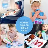 Quiet Book – Large Fabric Activity Book, Montessori Learning Toy, 10 Engaging Pages for Quiet Play, Perfect for at Home Learning, Airplane Activities and Road Trips.
