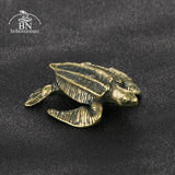 Solid Brass Sea Turtle Figurine Miniature Tea Pet Craft Desktop Small Ornament Animal Home Decoration Accessories Children Gifts