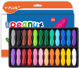 Peanut Crayons for Kids, 24 Colors Washable Toddler Crayon, Non-Toxic Baby Crayons for Ages 2-4, 1-3, 4-8, Coloring Art Supplies