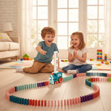 Electric Domino Blocks Train Car Automatic Laying Vehicle Construction STEM Toy for Children Toddler Birthday Gift Kids Boy Girl