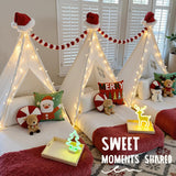 Teepee Tent for Kids Indoor - Toddler Play Tent Washable Tipi Sleepover Tents with Lights for Girls & Boys - Foldable Playhouse Gift Toys