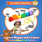Jumbo Beads & Bolts Game Set - 2-In-1 Fine Motor Matching Educational Stringing & Twisting Toys for Toddlers with 12 Pc Lacing Beads and 12 Pc Nuts & Bolts, Toy Storage & Learning Activities Ebook