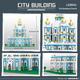 3737PCS Smolny Church Model Building Blocks World Famous Attractions Architectural Street View Bricks DIY Toys Holiday Gifts