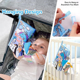 Baby Cloth Books Soft Baby Book 0-6 Months Crinkle Books with Glacier Tails Touch and Feel Sensory Toys for Infant Tummy Time for 3 Months+