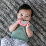 Lil' Nibbles Vibrating Apple Baby Teether, Sensory Exploration and Teething Relief with Soothing Vibrations and Textures