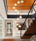 14 Lights Chandeliers Modern LED Crystal Ceiling Light Flush Mount Sloped High Ceiling Light Staircase Luxury Pendant Light Living Room Entryway Foyer Chandelier 138"