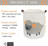 Storage Baskets,Canvas Fabric Laundry Hamper-Collapsible Storage Bin with Handles,Toy Organizer Bin for Kid'S Room,Office,Nursery Hamper, Home Decor(Grey Sheep)