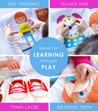 Quiet Book – Large Fabric Activity Book, Montessori Learning Toy, 10 Engaging Pages for Quiet Play, Perfect for at Home Learning, Airplane Activities and Road Trips.