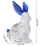 Crystal Glass Rabbit Statue Spring Festival Mascot Easter Bunny Animal Figurines Ornaments for Home Living Room Office Table