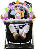 Travel Arch Bassinet Toys for Baby Hanging on Stroller, Crib & Pram. Activity Toy Bar for Baby Bouncer(Purle)
