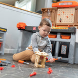 Pro Play Toddler Workshop & Utility Bench and Plastic Kid Tool Bench and 76 Piece Playset