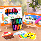 Peanut Crayons for Kids, 24 Colors Washable Toddler Crayon, Non-Toxic Baby Crayons for Ages 2-4, 1-3, 4-8, Coloring Art Supplies