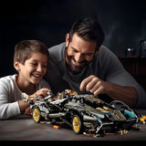 2026 Black V12 Block Roadster RC Tech Racer 1:14DIY Roadster Building Block Assembly Block Car Toy Birthday Gift （1280 Granule）