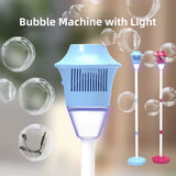 Bubble Machine Vertical Bubble Maker Automatic Bubble Machine with Light for Birthday Outdoor Wedding Christmas Party