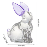 Crystal Glass Rabbit Statue Spring Festival Mascot Easter Bunny Animal Figurines Ornaments for Home Living Room Office Table