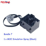 Simulation Spray Smoking Electric Exhaust Parts MOC Building Blocks for Cars Trains Toys Compatible with Legoeds Blocks