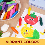 Peanut Crayons for Kids, 24 Colors Washable Toddler Crayon, Non-Toxic Baby Crayons for Ages 2-4, 1-3, 4-8, Coloring Art Supplies