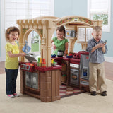 Grand Walk-In Kitchen Plastic Play Kitchen and Kid Grill, Brown