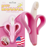 ®Pink Teether-Toothbrush, Infant to Toddler, Made in USA, Butter-Soft Bristles for Gums and Teeth, Bendable Food Grade Silicone, Family-Owned Buisness since 2009, 11 Million+ Sold