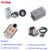 Simulation Spray Smoking Electric Exhaust Parts MOC Building Blocks for Cars Trains Toys Compatible with Legoeds Blocks