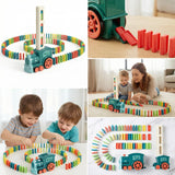 Electric Domino Blocks Train Car Automatic Laying Vehicle Construction STEM Toy for Children Toddler Birthday Gift Kids Boy Girl