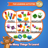 Jumbo Beads & Bolts Game Set - 2-In-1 Fine Motor Matching Educational Stringing & Twisting Toys for Toddlers with 12 Pc Lacing Beads and 12 Pc Nuts & Bolts, Toy Storage & Learning Activities Ebook