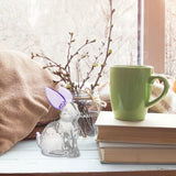 Crystal Glass Rabbit Statue Spring Festival Mascot Easter Bunny Animal Figurines Ornaments for Home Living Room Office Table