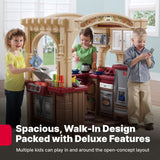 Grand Walk-In Kitchen Plastic Play Kitchen and Kid Grill, Brown
