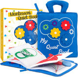Busy Book for Toddlers 1–3, Quiet Travel Activity Book for Airplane and Car Rides, My Quiet Book Montessori Toy for 1 Year Old, No Noise Busy Board, Gift for Boys and Girls