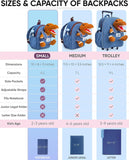 【Upgraded】 Toddler Backpack with Detachable Dinosaur Toy for Boys | Side & Inner Pockets, Reflective Logo | Dinosaur Backpack for Kids 3-5