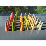 Children Rainbow Wood Blocks Loose Parts Toy Mushrooms Montessori Wooden Droplets Jigsaw