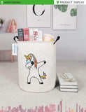 Laundry Basket Canvas Fabric Collapsible Organizer Basket for Storage Bin Toy Bins Gift Baskets Bedroom Clothes Children Nursery Hamper((Danceing Unicorn)