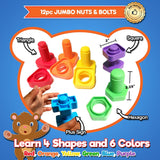 Jumbo Beads & Bolts Game Set - 2-In-1 Fine Motor Matching Educational Stringing & Twisting Toys for Toddlers with 12 Pc Lacing Beads and 12 Pc Nuts & Bolts, Toy Storage & Learning Activities Ebook