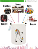 Laundry Basket Canvas Fabric Collapsible Organizer Basket for Storage Bin Toy Bins Gift Baskets Bedroom Clothes Children Nursery Hamper((Danceing Unicorn)