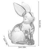 Crystal Glass Rabbit Statue Spring Festival Mascot Easter Bunny Animal Figurines Ornaments for Home Living Room Office Table