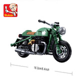 Green Motorcycle Puzzle Block Set, Suitable as a Gift or Desktop Decoration.