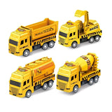 4 Pcs Small Construction Vehicles, Pull Back & Go Friction Powered STEM Toys for Toddlers, Travel Car Toys Age 3-5 Birthday Gift